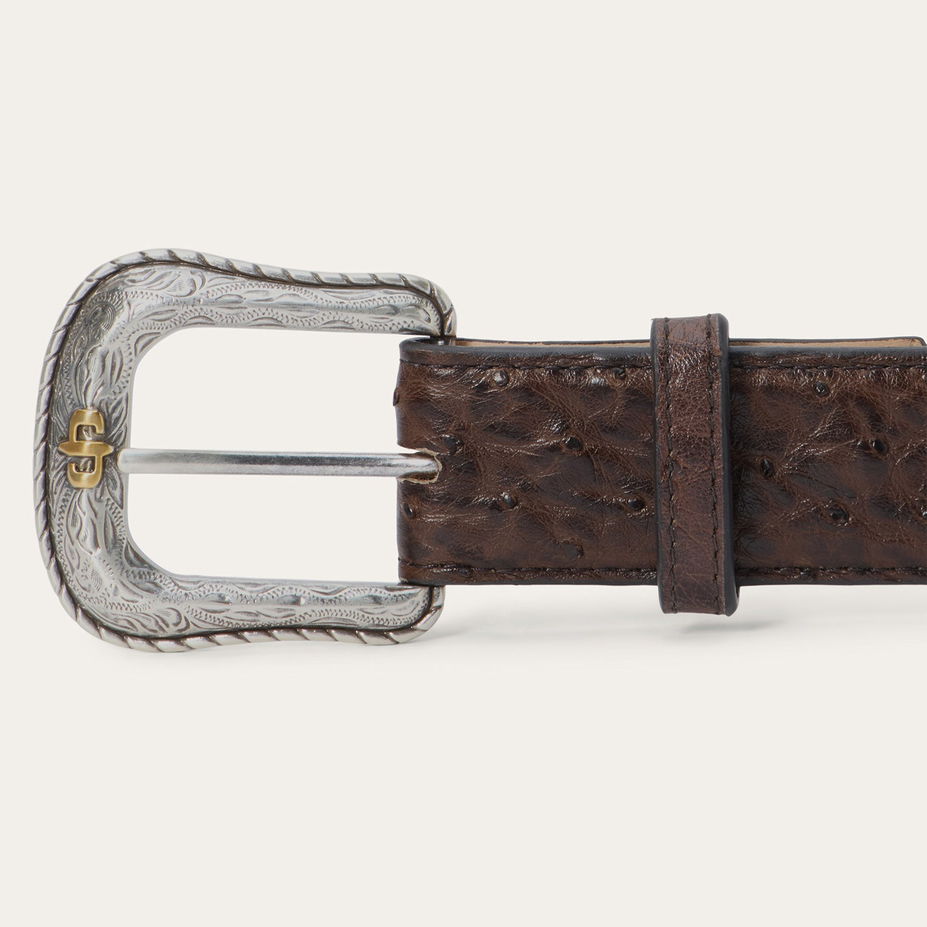 Ostrich Western Tab Belt