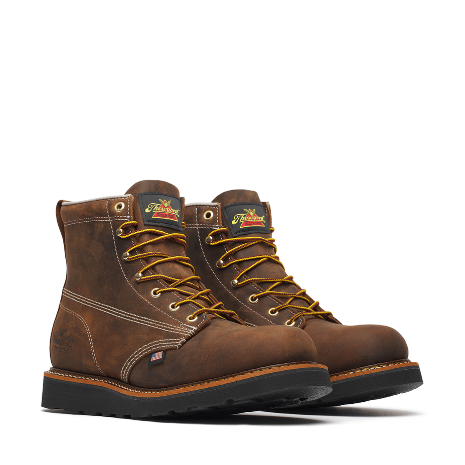 American Heritage – 6″ Crazy Horse Plain Toe Black MAXWear Wedge