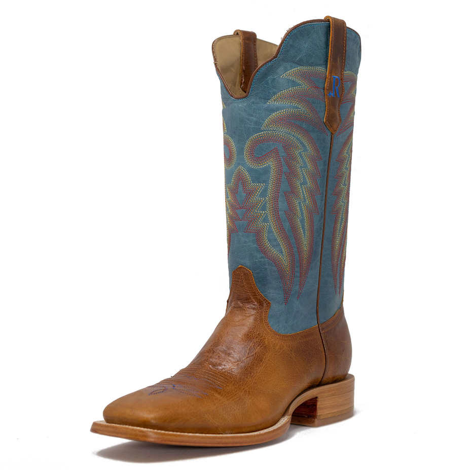 Palamino Tan Cowhide Square Toe Cowboy Boots