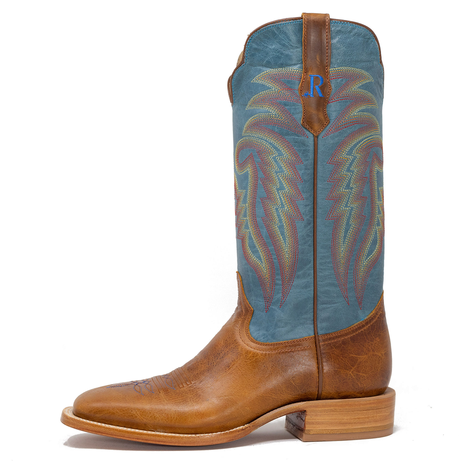 Palamino Tan Cowhide Square Toe Cowboy Boots