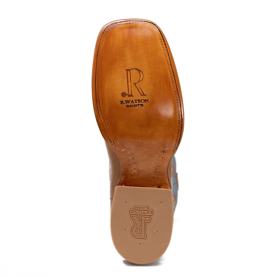 Palamino Tan Cowhide Square Toe Cowboy Boots