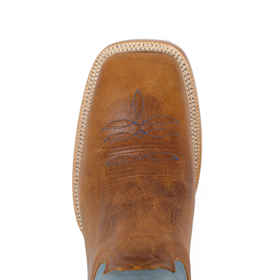Palamino Tan Cowhide Square Toe Cowboy Boots