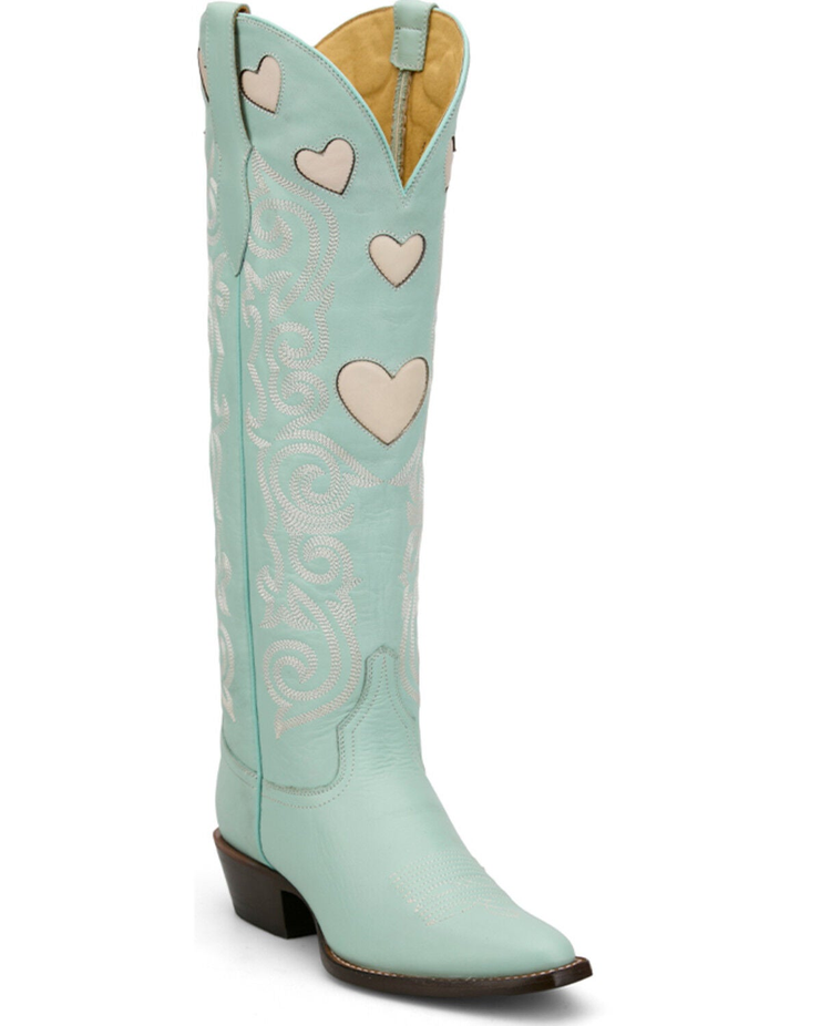 Women's Heart Inlay Tall Western Boot