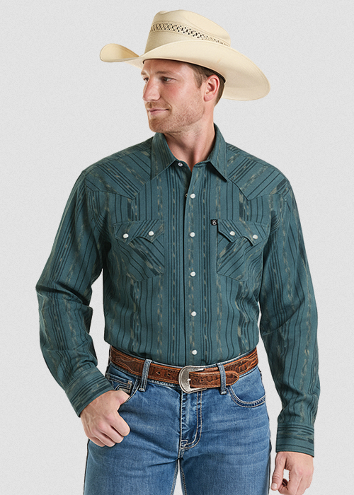 Mens Long Sleeve 2 Pocket Snap