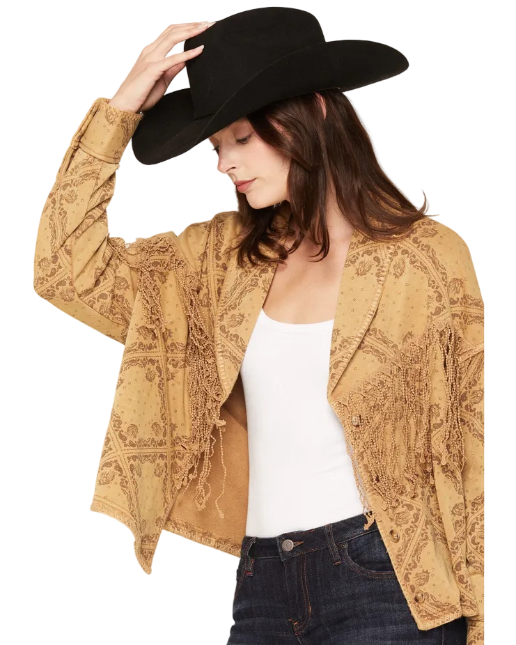 Fringe Horse Print Jacket