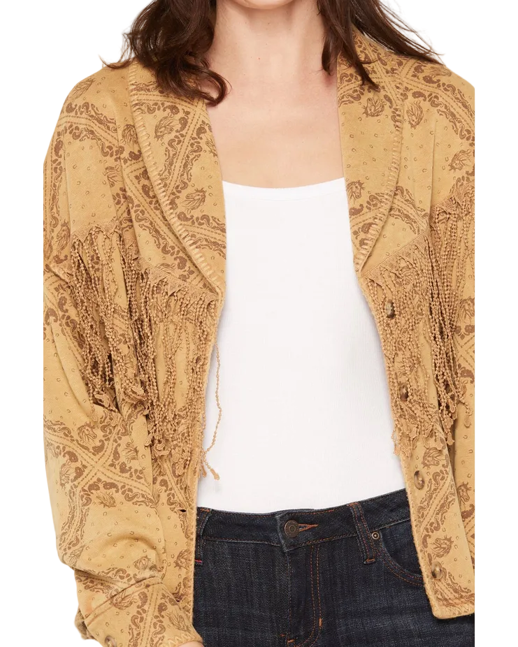 Fringe Horse Print Jacket