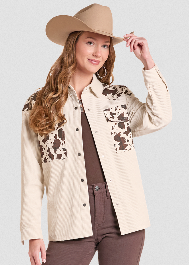 Cowhide Print Shacket