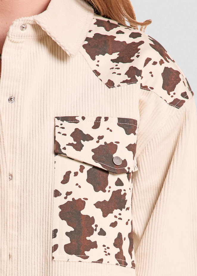 Cowhide Print Shacket