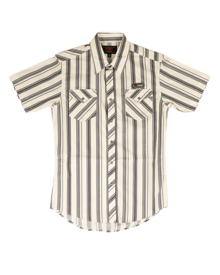 Short Sleeve Striped Snap Shirt