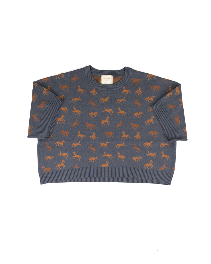 Elbow Sleeve Horse Sweater