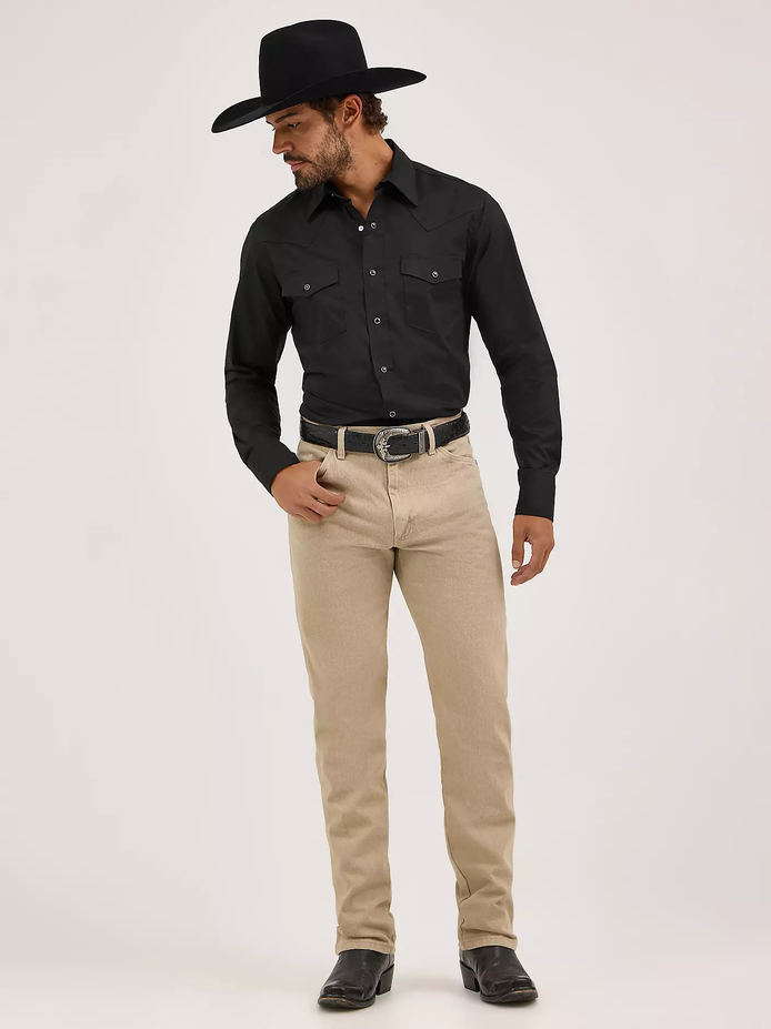 Solid Broadcloth Western Snap Shirt -  3XL