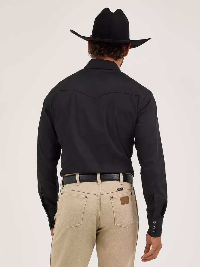 Solid Broadcloth Western Snap Shirt -  3XL