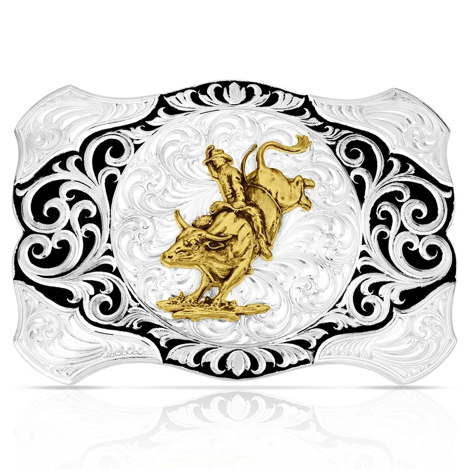 Painted Canyon Buckle with Bull Rider
