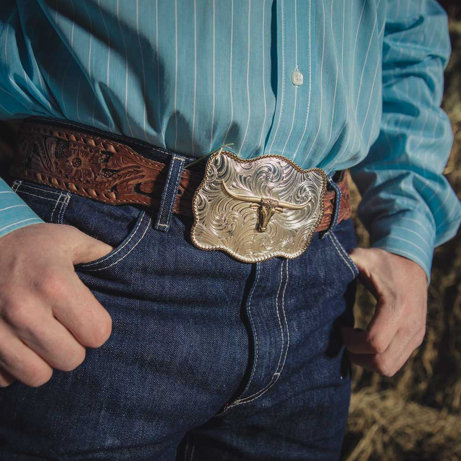 Open Country Buckle with Longhorn