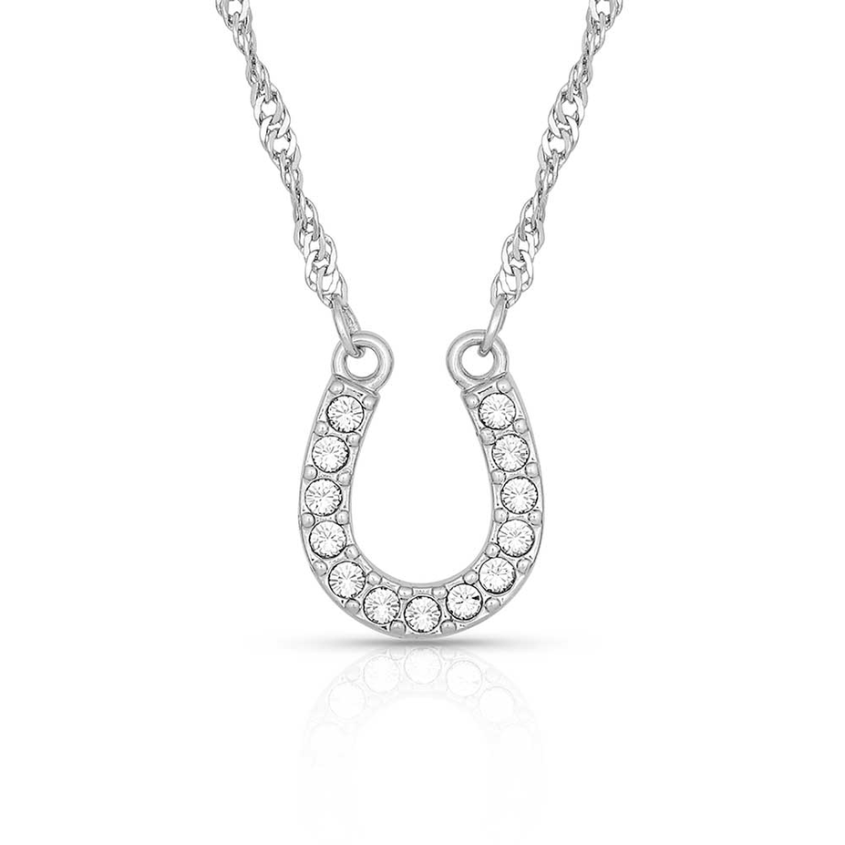 Crystal Clear Lucky Horseshoe Necklace