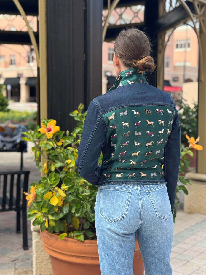 Equine Elegance Dark Denim Jacket