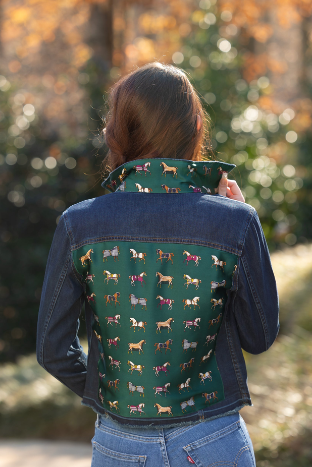Equine Elegance Dark Denim Jacket