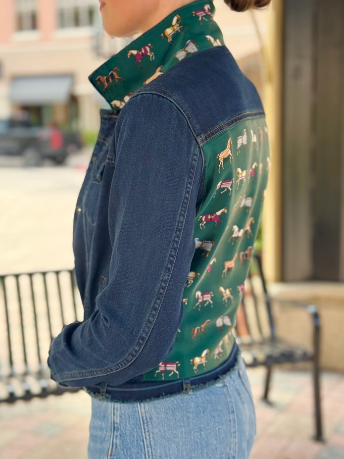 Equine Elegance Dark Denim Jacket