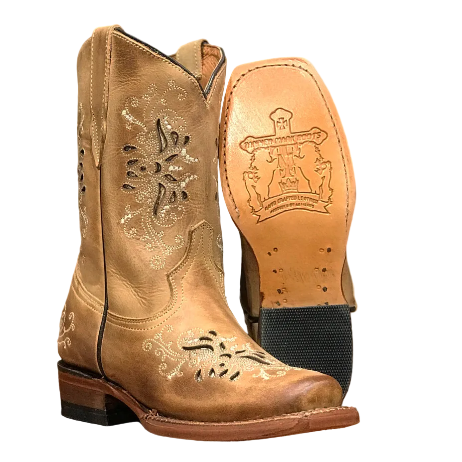 Kids Mesquite Burnished Sand Western Boots