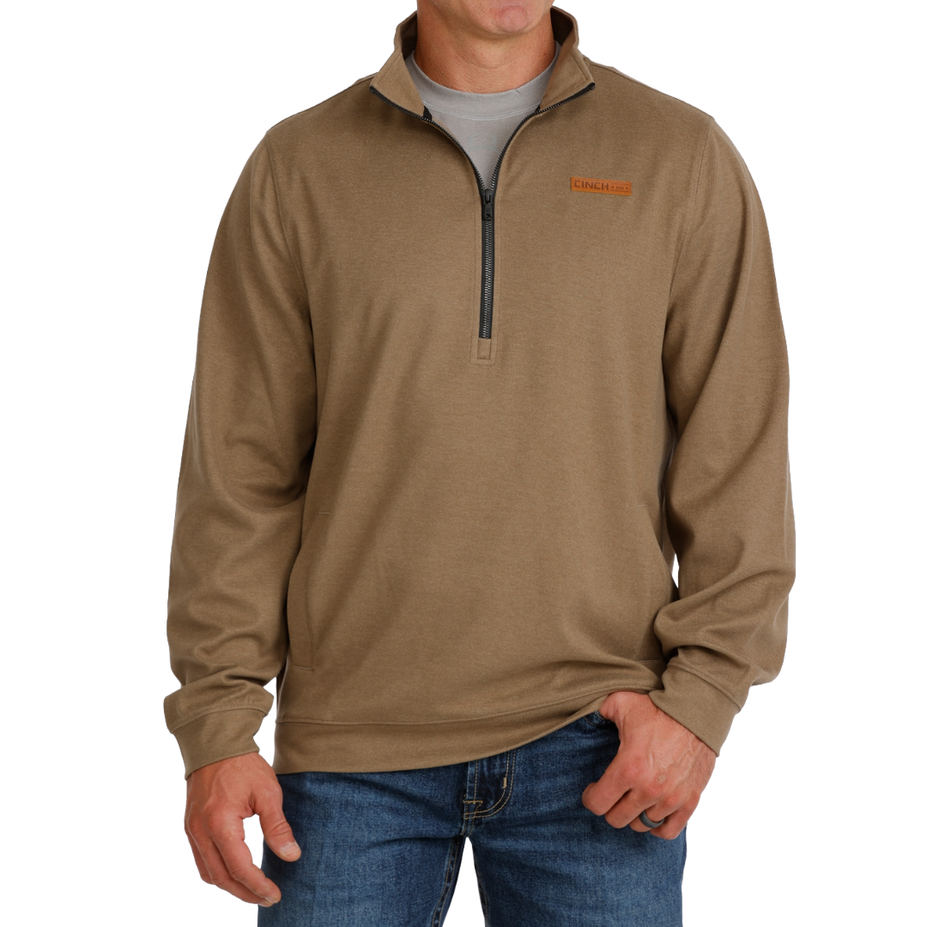 Men's Brown 1/2 Zip Knit Pullover