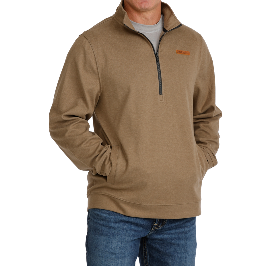 Men's Brown 1/2 Zip Knit Pullover