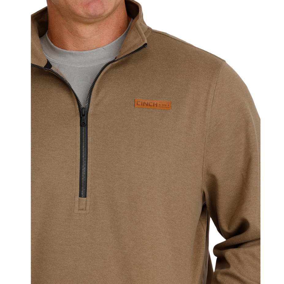 Men's Brown 1/2 Zip Knit Pullover