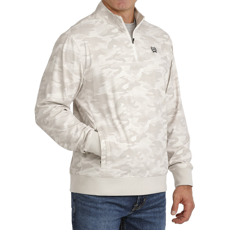 Men's Gray Camo 1/4 Zip Pullover