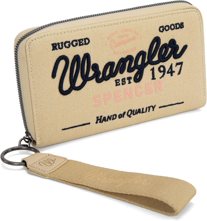 Wrangler Embroidered Canvas Wristlet - WG136-W006TN