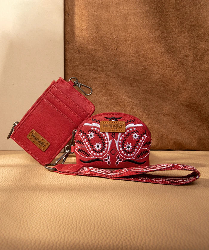 Wrangler Paisley Bandana Wallet Set - WG331-W0051RD