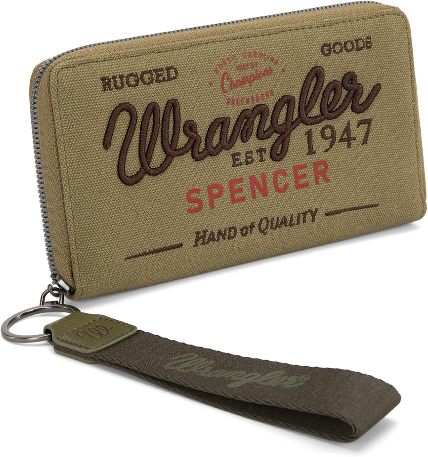 Wrangler Embroidered Canvas Wristlet - WG136-W006GN