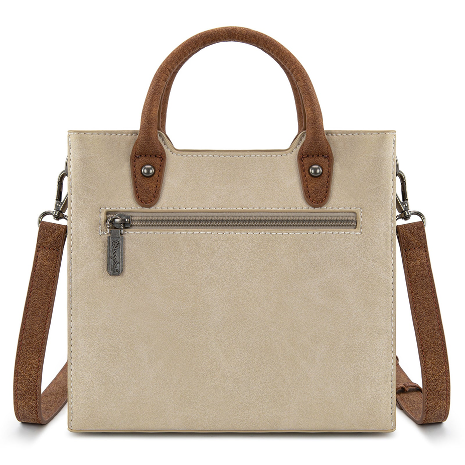 Braided Whipstitch Top Handle Small Tote/Crossbody Bag  - WG217-889BG