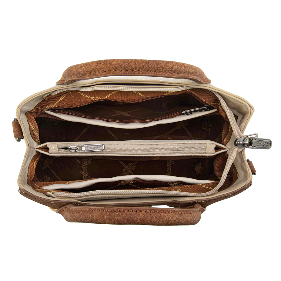 Braided Whipstitch Top Handle Small Tote/Crossbody Bag  - WG217-889BG