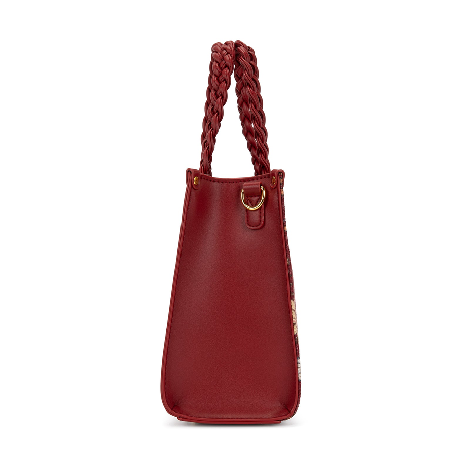 Floral Print Braided Tote Bag - WG-HB-438-8120-BDY