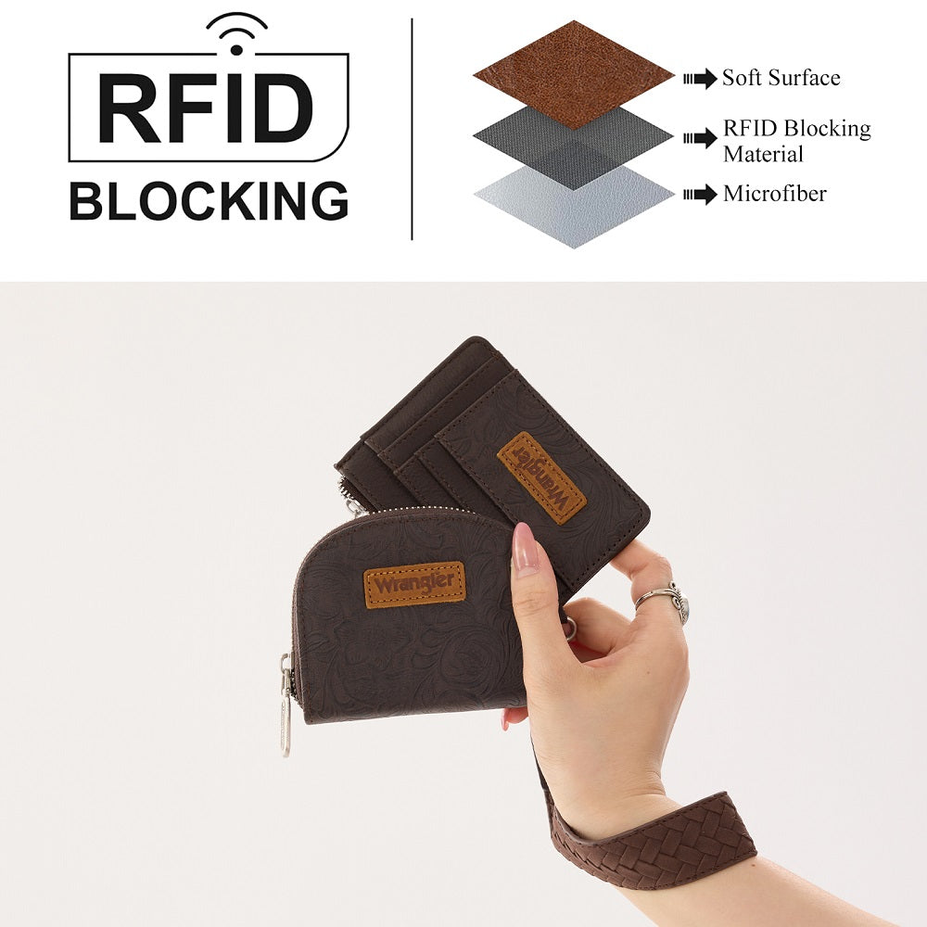 Floral Tooled 2-Piece RFID Wallet Set - WG-WL-608-0051-CF