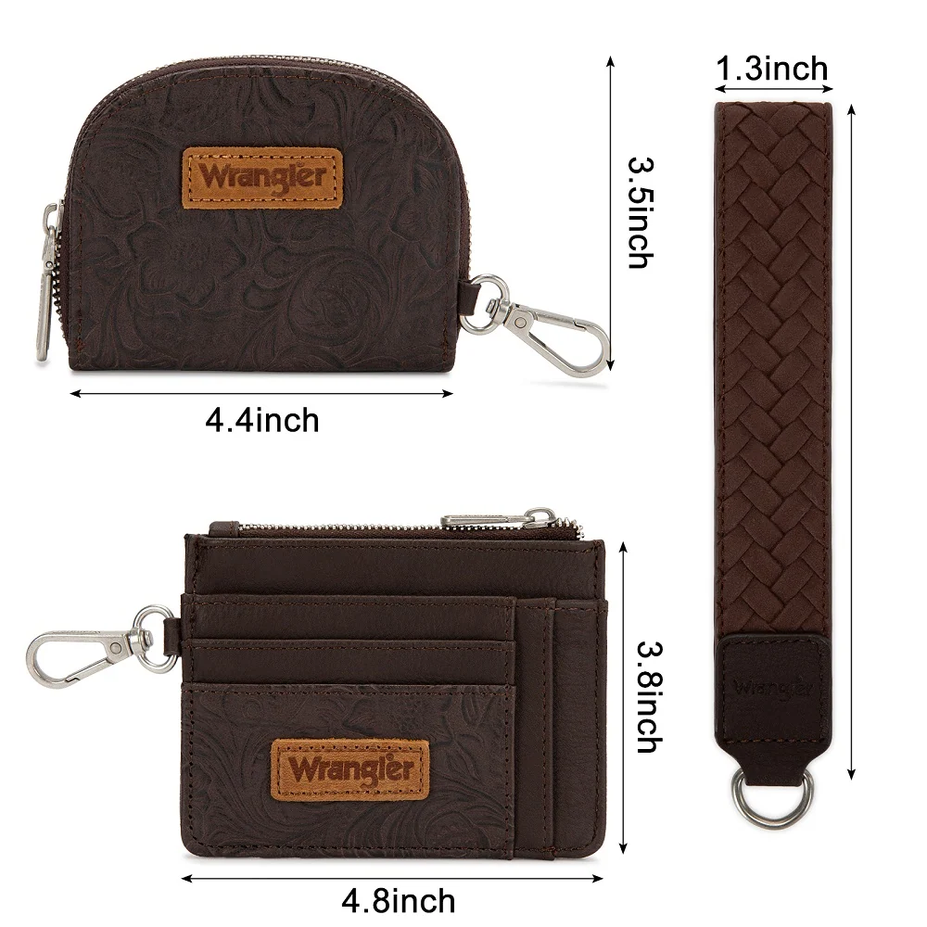 Floral Tooled 2-Piece RFID Wallet Set - WG-WL-608-0051-CF