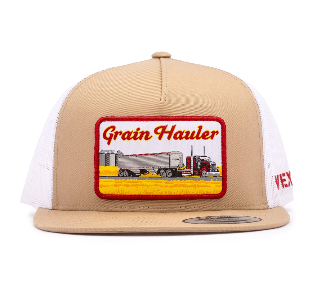 Grain Hauler Khaki/White Mesh Retro Snapback Hat