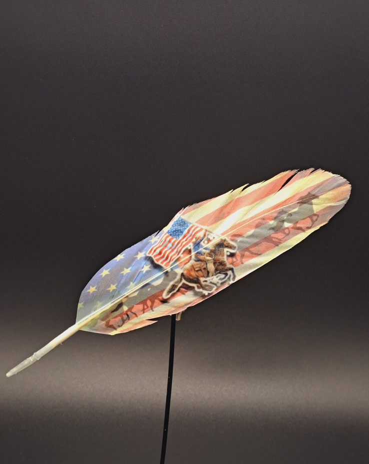Running Horses Hat Feather