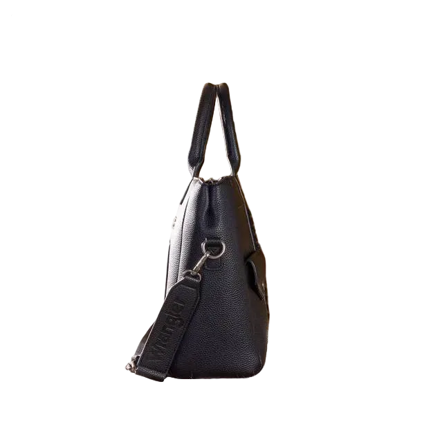 Whipstitch Work Tote Crossbody Bag - Black
