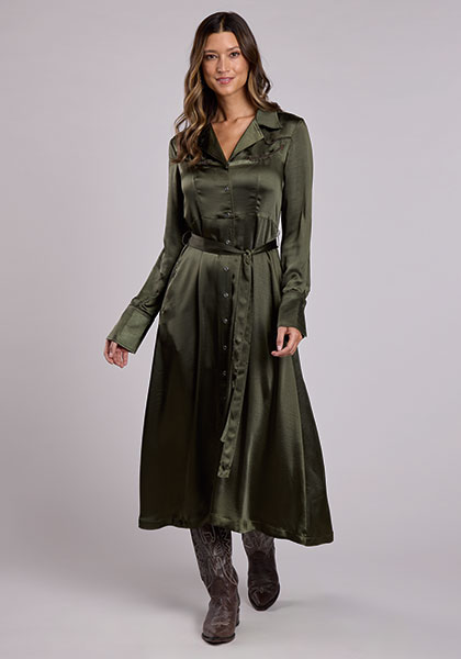 Stetson Women’s Olive Poly Satin Western Dress