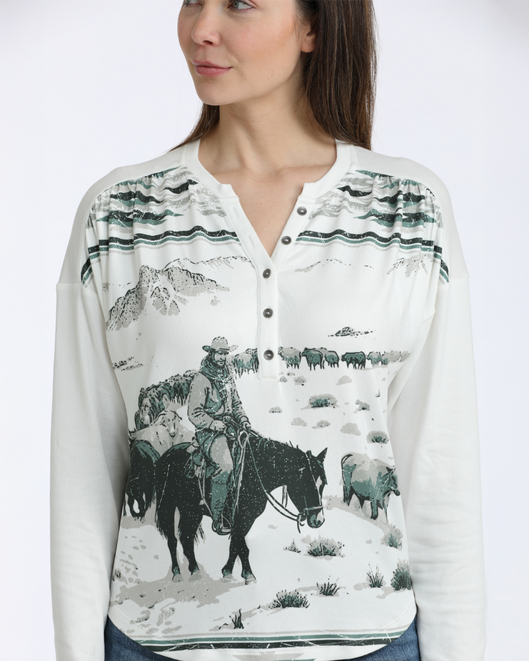 Cruel Women’s Western Graphic Henley