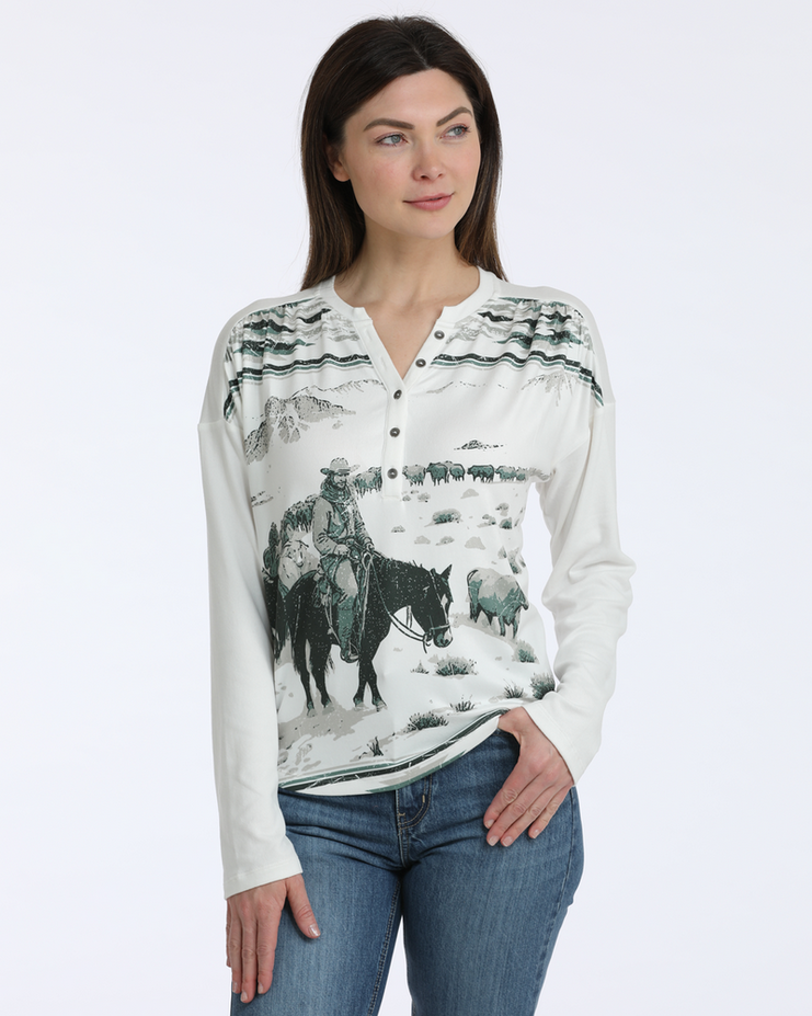 Cruel Women’s Western Graphic Henley