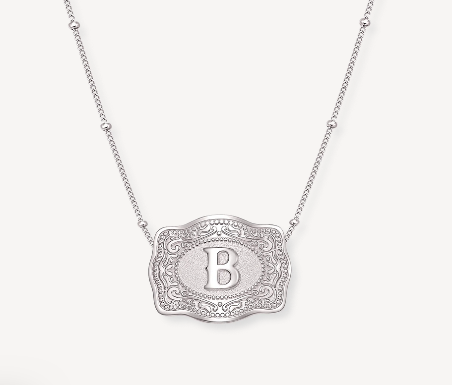 SpurWest Mini Belt Buckle Necklace (Initial)