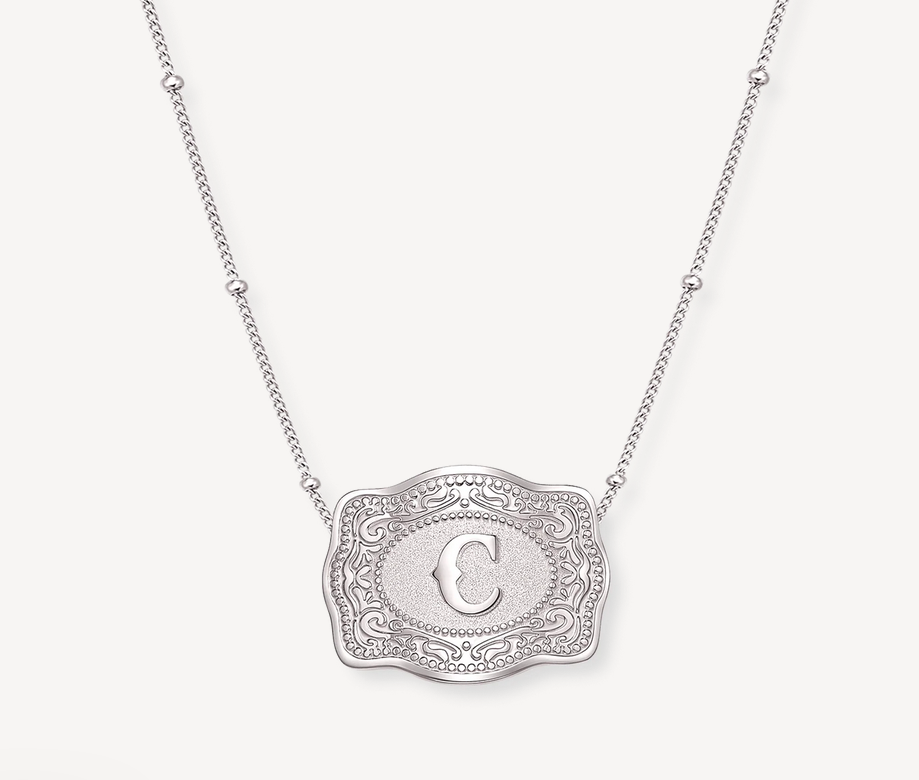 SpurWest Mini Belt Buckle Necklace (Initial)