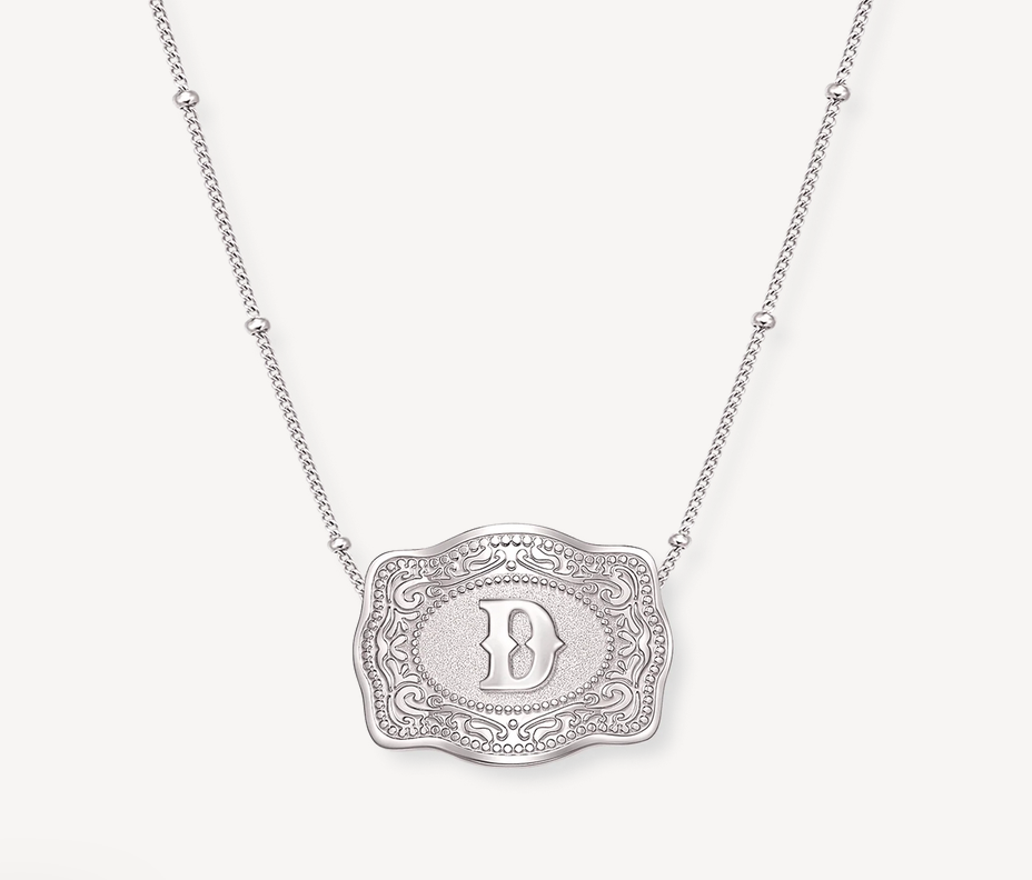 SpurWest Mini Belt Buckle Necklace (Initial)