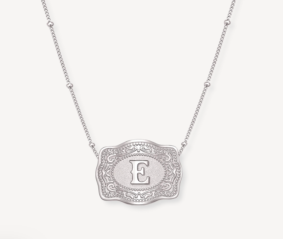 SpurWest Mini Belt Buckle Necklace (Initial)
