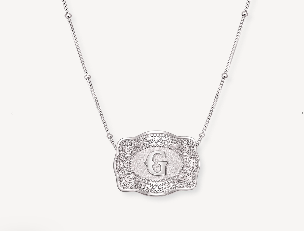 SpurWest Mini Belt Buckle Necklace (Initial)