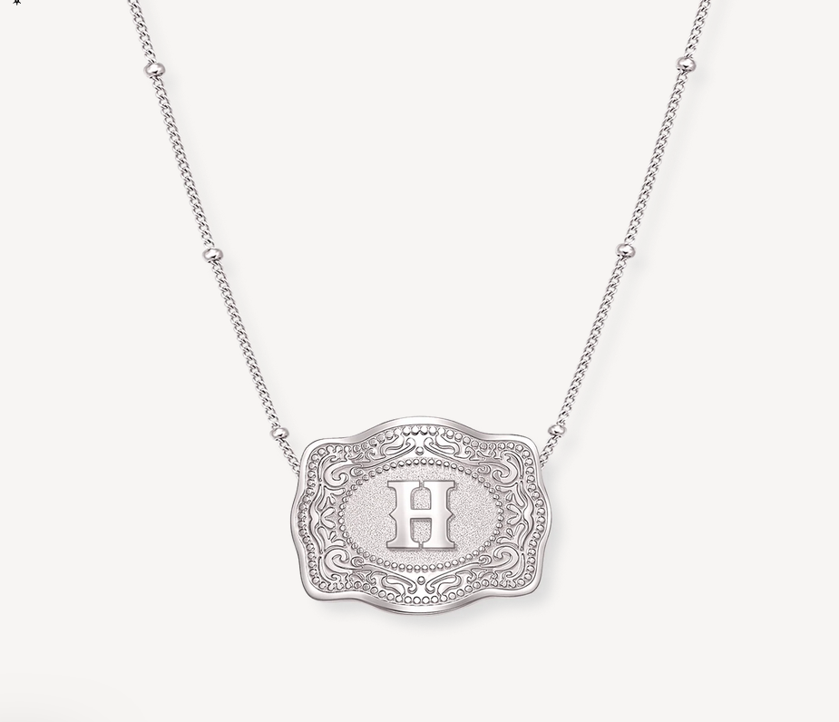 SpurWest Mini Belt Buckle Necklace (Initial)
