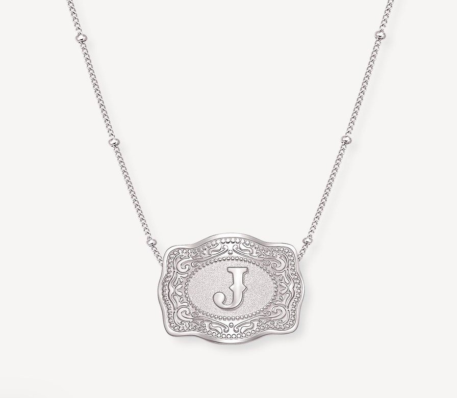 SpurWest Mini Belt Buckle Necklace (Initial)