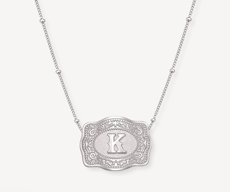SpurWest Mini Belt Buckle Necklace (Initial)
