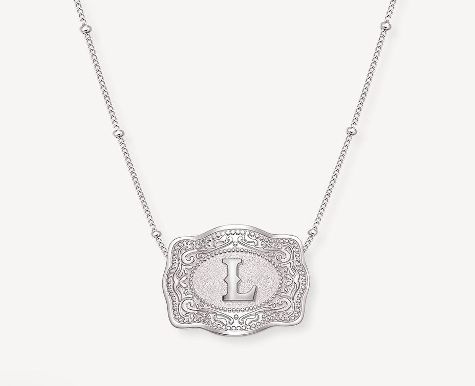 SpurWest Mini Belt Buckle Necklace (Initial)